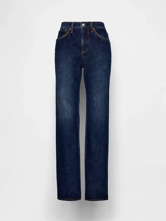 Jeans mit mittlerer Leibhöhe und geradem, lockerem Schnitt