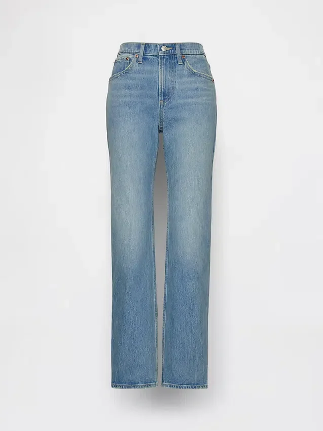 Jeans mit mittlerer Leibhöhe und geradem, lockerem Schnitt