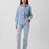 Jeans mit mittlerer Leibhöhe und geradem, lockerem Schnitt