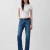 Jeans mit mittlerer Leibhöhe und geradem, lockerem Schnitt