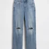Jeans mit mittlerer Leibhöhe und geradem, lockerem Schnitt
