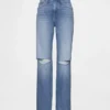 Jeans mit mittlerer Leibhöhe und geradem, lockerem Schnitt