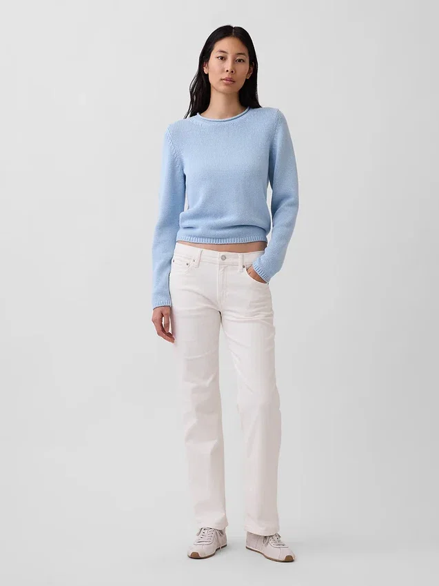 Jeans mit mittlerer Leibhöhe und geradem, lockerem Schnitt