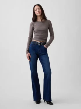 Jeans mit mittlerer Leibhöhe und lockerem Flare-Schnitt