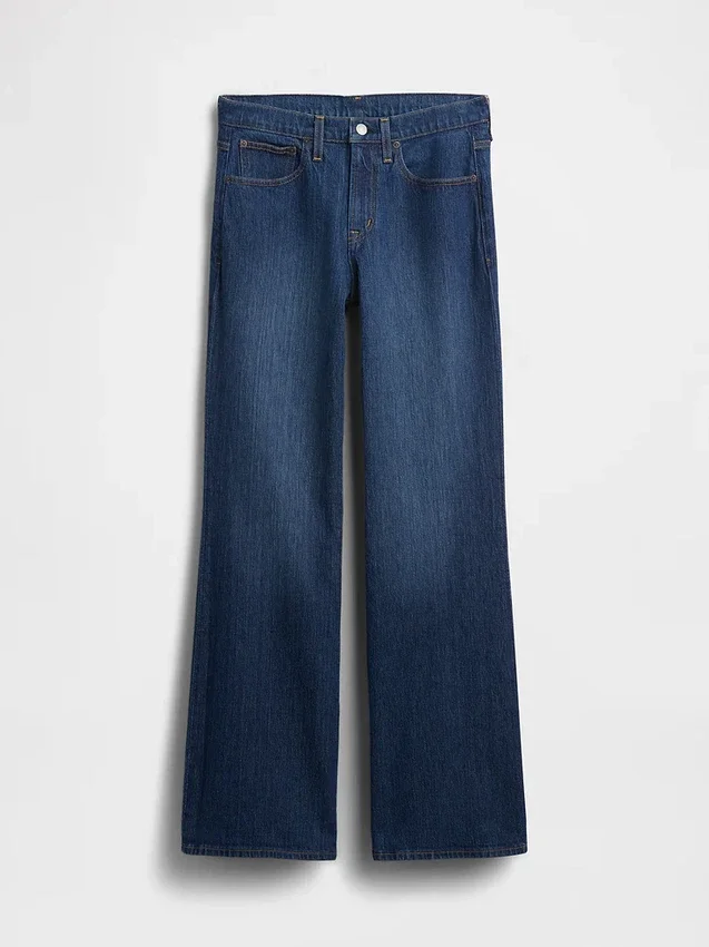 Jeans mit mittlerer Leibhöhe und lockerem Flare-Schnitt