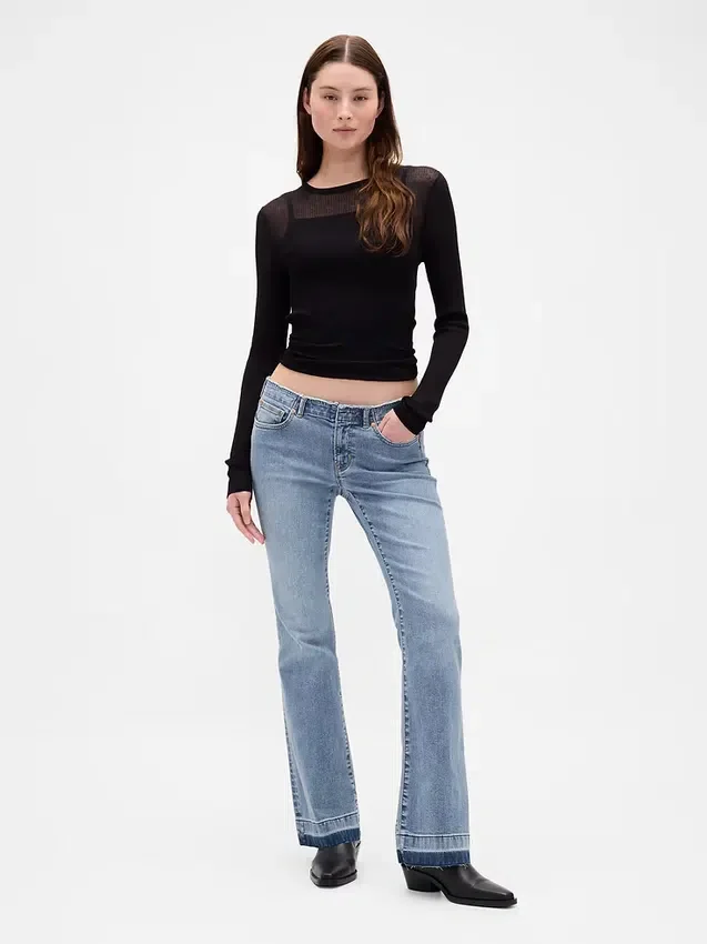 Jeans mit niedriger Leibhöhe, lang und schmal
