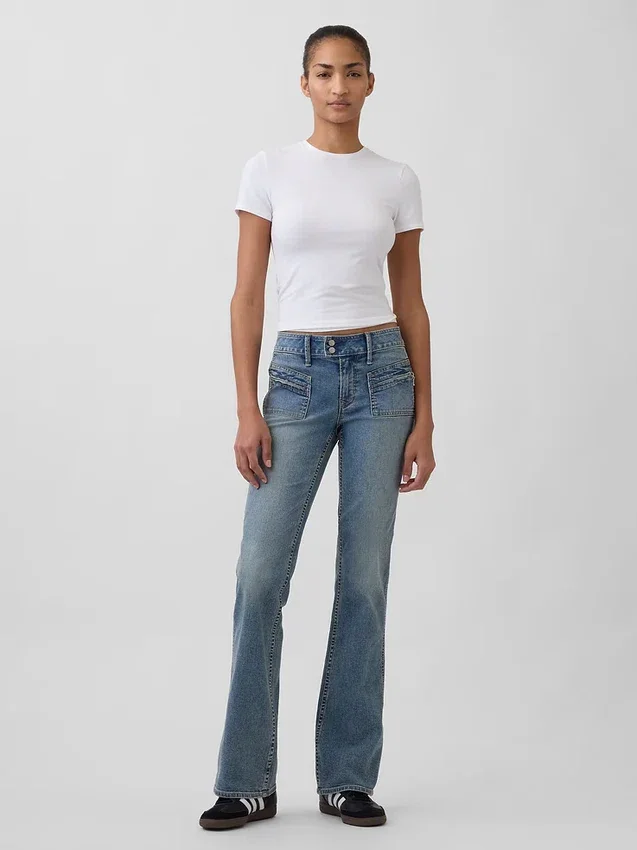 Jeans mit niedriger Leibhöhe, lang und schmal