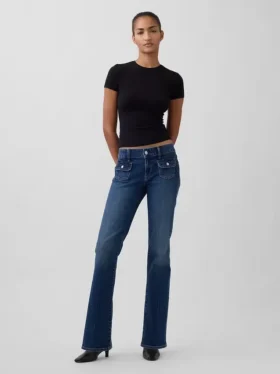 Jeans mit niedriger Leibhöhe, lang und schmal