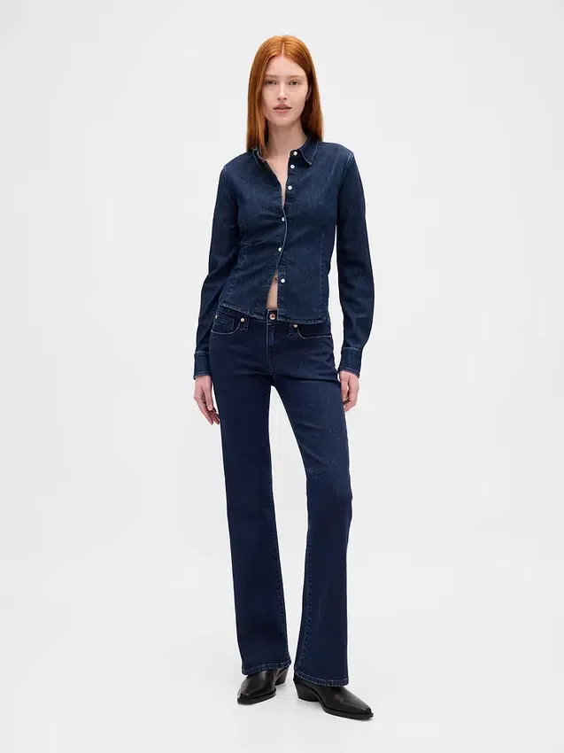 Jeans mit niedriger Leibhöhe, lang und schmal