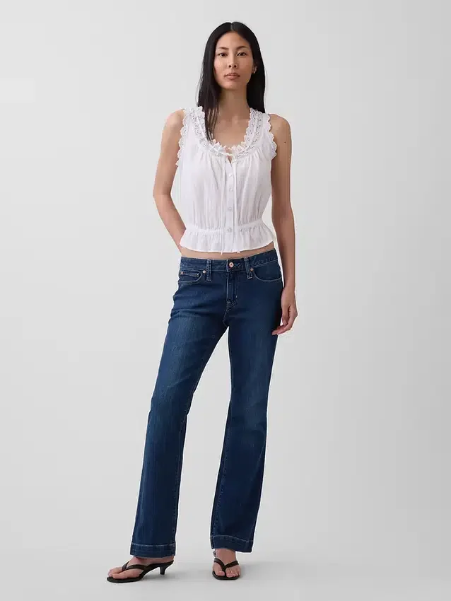 Jeans mit niedriger Leibhöhe, lang und schmal