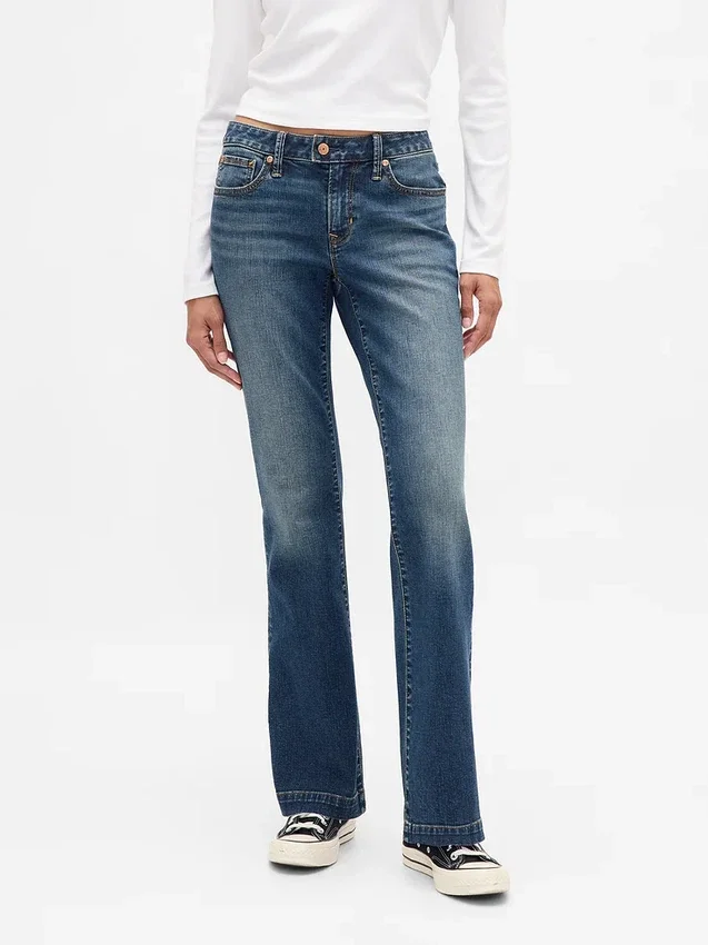 Jeans mit niedriger Leibhöhe, lang und schmal