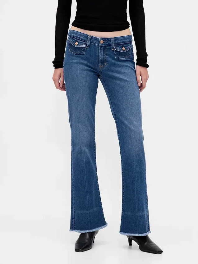 Jeans mit niedriger Leibhöhe, lang und schmal