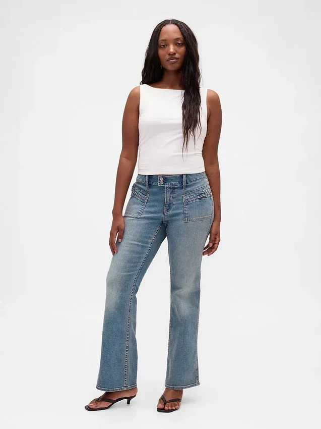 Jeans mit niedriger Leibhöhe, lang und schmal