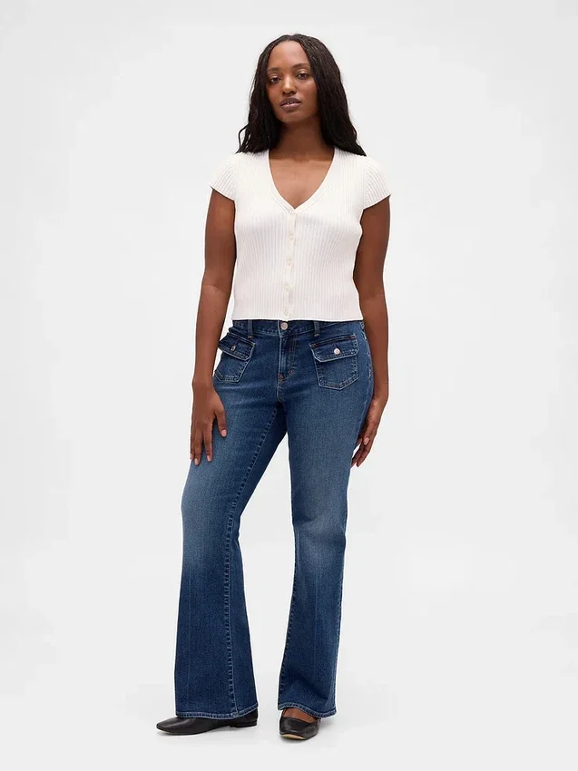 Jeans mit niedriger Leibhöhe, lang und schmal