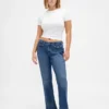 Jeans mit niedriger Leibhöhe, lang und schmal