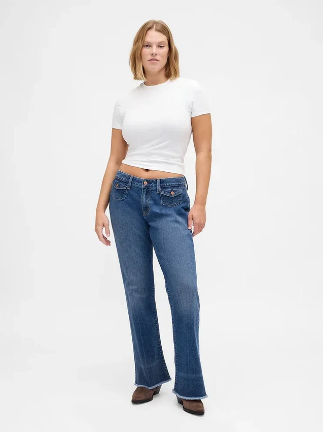 Jeans mit niedriger Leibhöhe, lang und schmal