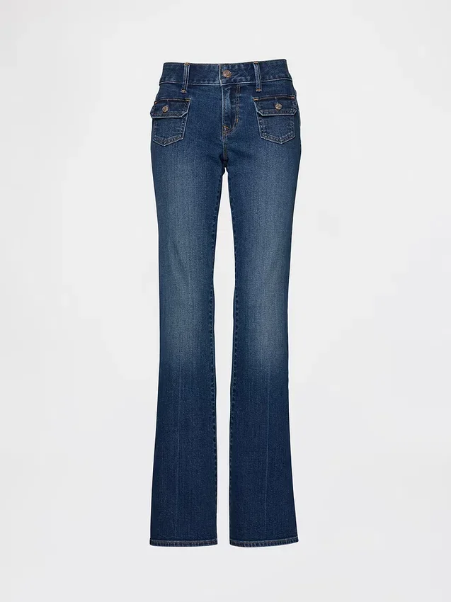 Jeans mit niedriger Leibhöhe, lang und schmal
