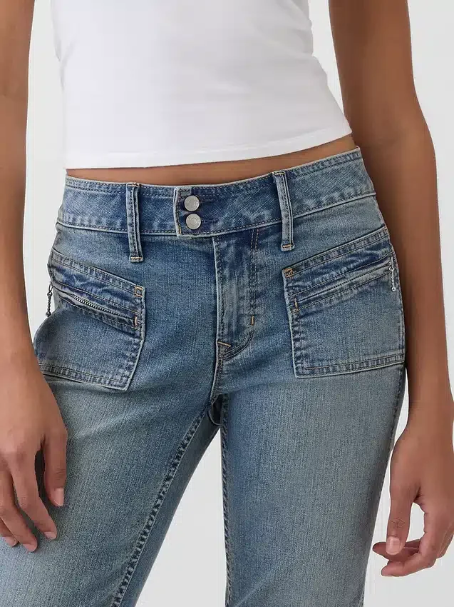 Jeans mit niedriger Leibhöhe, lang und schmal