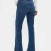 Jeans mit niedriger Leibhöhe, langem, schmalem Schnitt und Naht am gespaltenen Saum