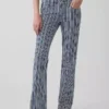 Jeans mit niedriger Leibhöhe, langem Schnitt und schmaler Passform in Streifenoptik