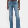 Jeans mit niedriger Leibhöhe, langem Schnitt und schmaler Passform, zum Schnüren