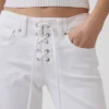 Jeans mit niedriger Leibhöhe, langem Schnitt und schmaler Passform, zum Schnüren