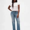 Jeans mit niedriger Leibhöhe, langem Schnitt und schmaler Passform, zum Schnüren