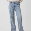 Jeans mit niedriger Leibhöhe, lockerer Passform und seitlichen Streifen im 90er-Jahre-Stil