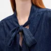 Jeanshemd mit Bindeband