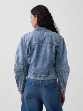 Jeansjacke im Barrel-Sleeve-Stil