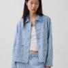 Jeansjacke mit Streifenmuster