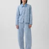 Jeansjacke mit Streifenmuster