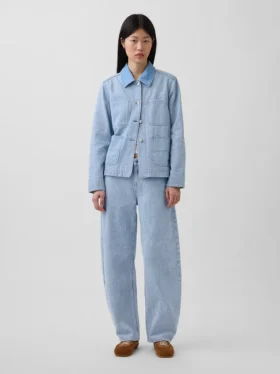 Jeansjacke mit Streifenmuster