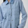 Jeansjacke mit Streifenmuster