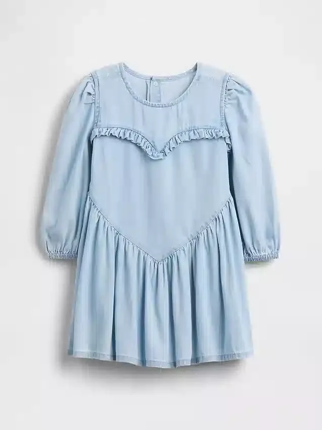 Jeanskleid mit Rüschen und Herzmotiv für Baby & Kleinkind