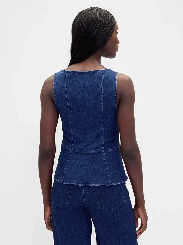 Jeansweste mit Reißverschluss