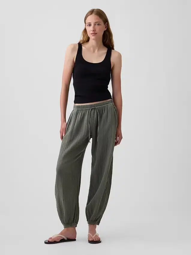 Jogginghose aus Baumwollgaze