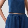 Jogginghose aus Baumwollgaze-Denim im Barrel-Schnitt