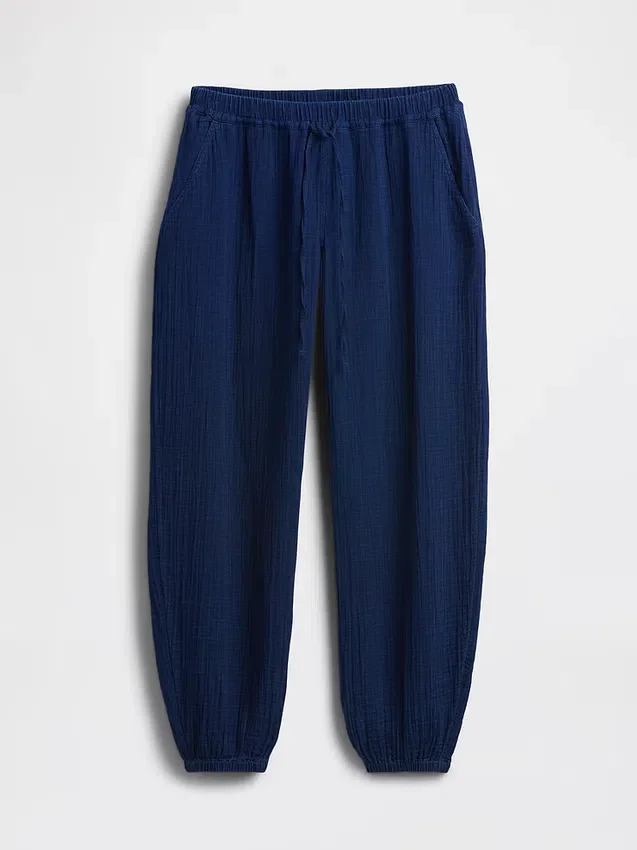 Jogginghose aus Baumwollgaze-Denim im Barrel-Schnitt