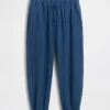 Jogginghose aus Baumwollgaze-Denim im Barrel-Schnitt