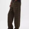 Karierte Baggy-Jeans aus Canvas