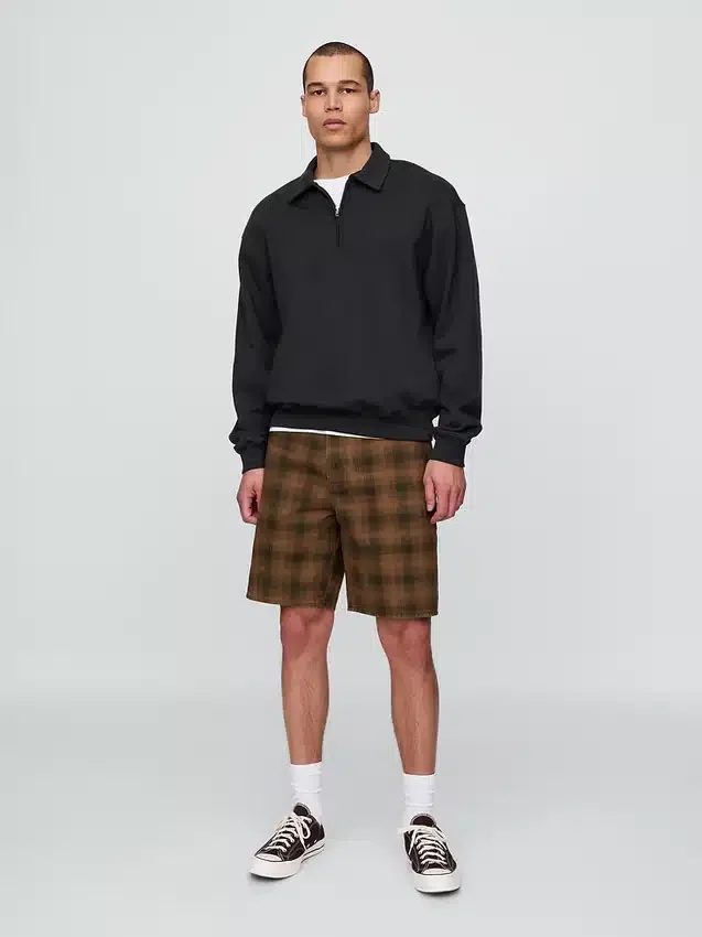 Karierte Canvas-Shorts
