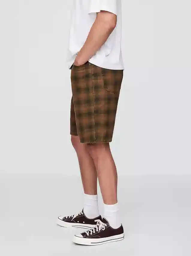 Karierte Canvas-Shorts