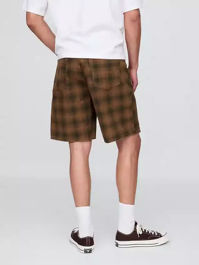 Karierte Canvas-Shorts