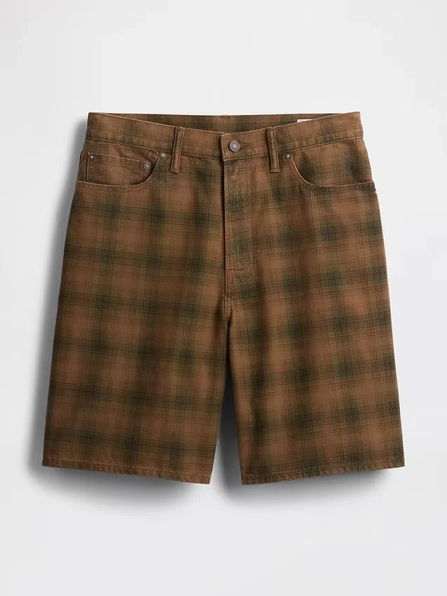 Karierte Canvas-Shorts