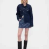 Karierter Jeans-Minirock