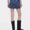 Karierter Jeans-Minirock