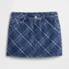 Karierter Jeans-Minirock