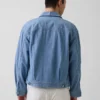 Kastenförmige Chambray-Jacke