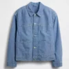 Kastenförmige Chambray-Jacke